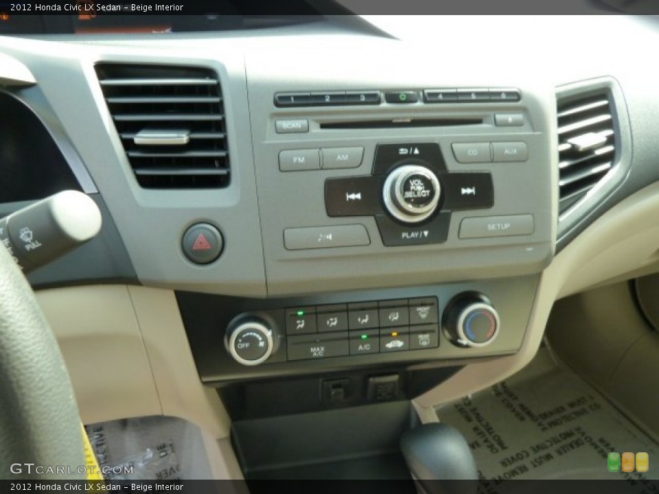 Beige Interior Controls for the 2012 Honda Civic LX Sedan #54294750