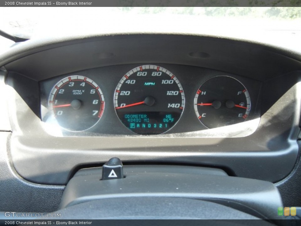 Ebony Black Interior Gauges for the 2008 Chevrolet Impala SS #54296208