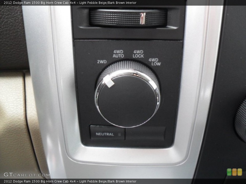 Light Pebble Beige/Bark Brown Interior Controls for the 2012 Dodge Ram 1500 Big Horn Crew Cab 4x4 #54297615