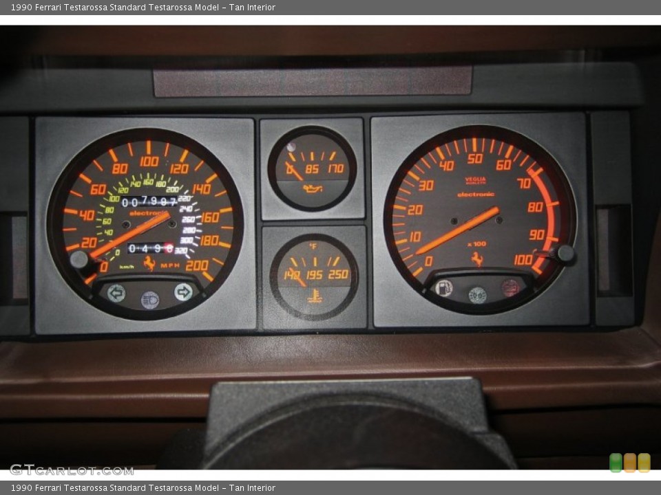 Tan Interior Gauges for the 1990 Ferrari Testarossa  #54302130