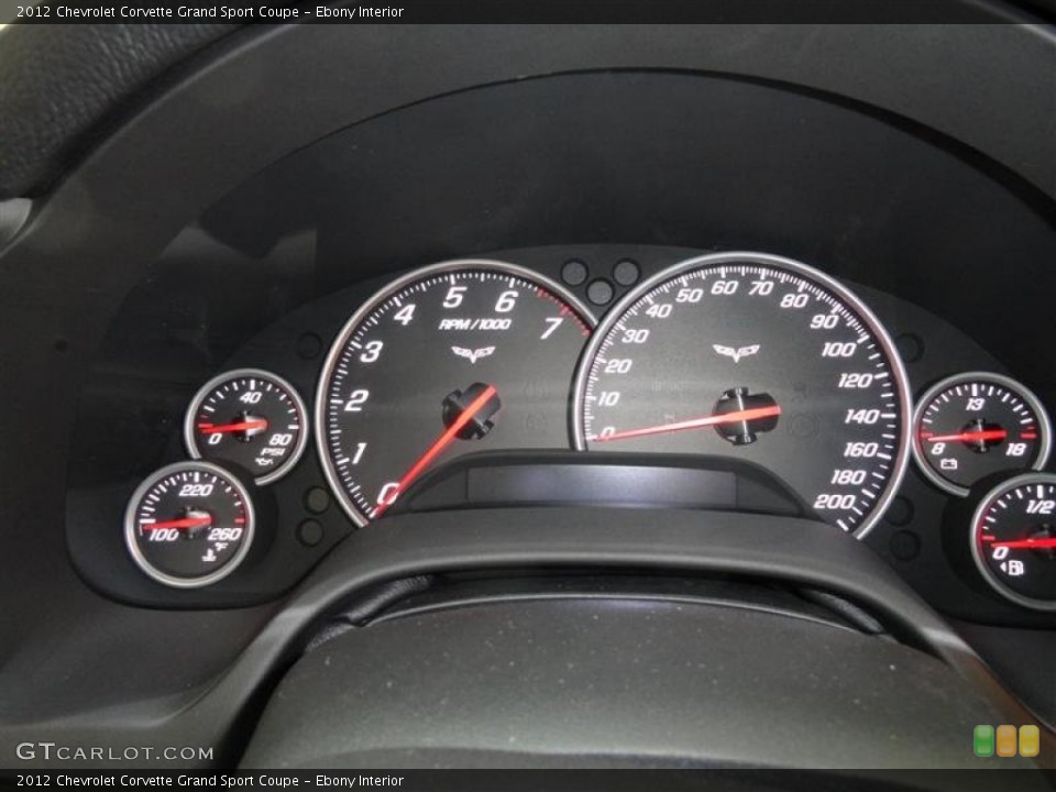 Ebony Interior Gauges for the 2012 Chevrolet Corvette Grand Sport Coupe #54306216