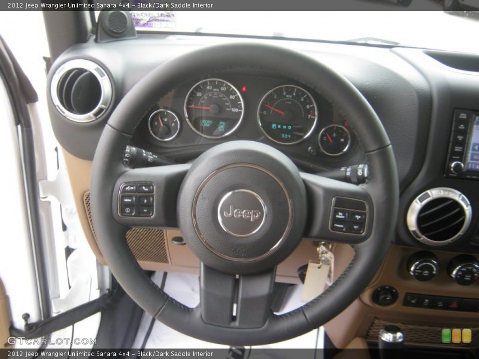 Black/Dark Saddle Interior Steering Wheel for the 2012 Jeep Wrangler Unlimited Sahara 4x4 #54307063