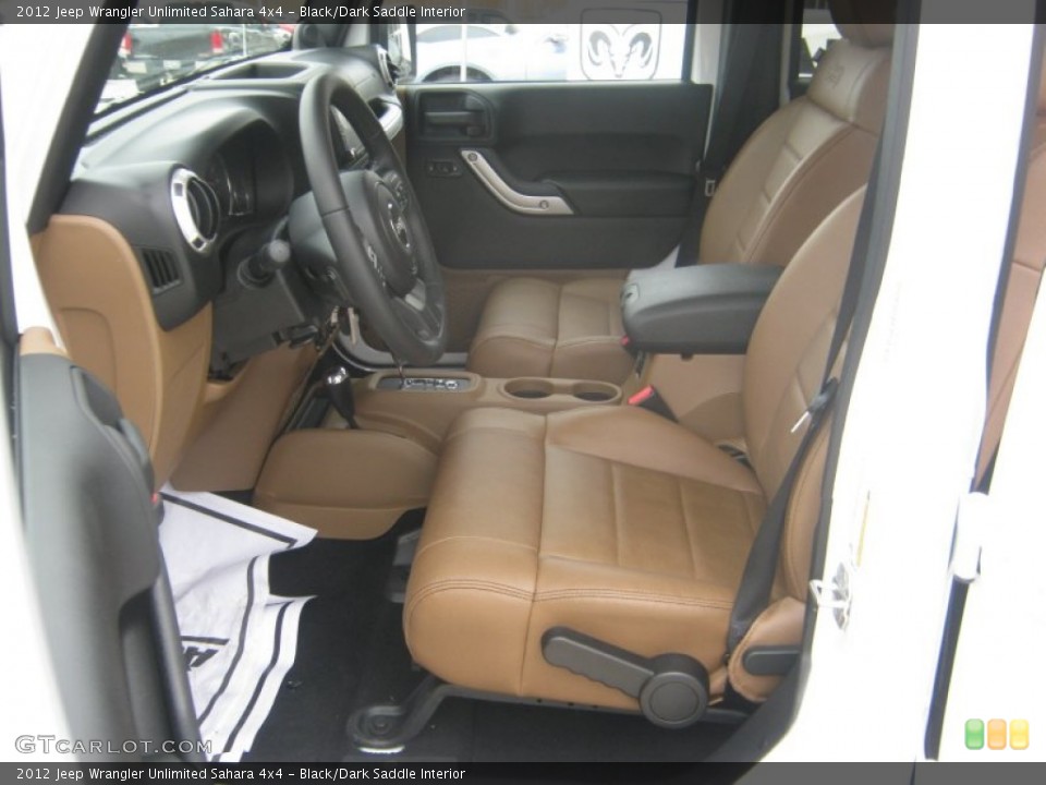 Black/Dark Saddle Interior Photo for the 2012 Jeep Wrangler Unlimited Sahara 4x4 #54307084