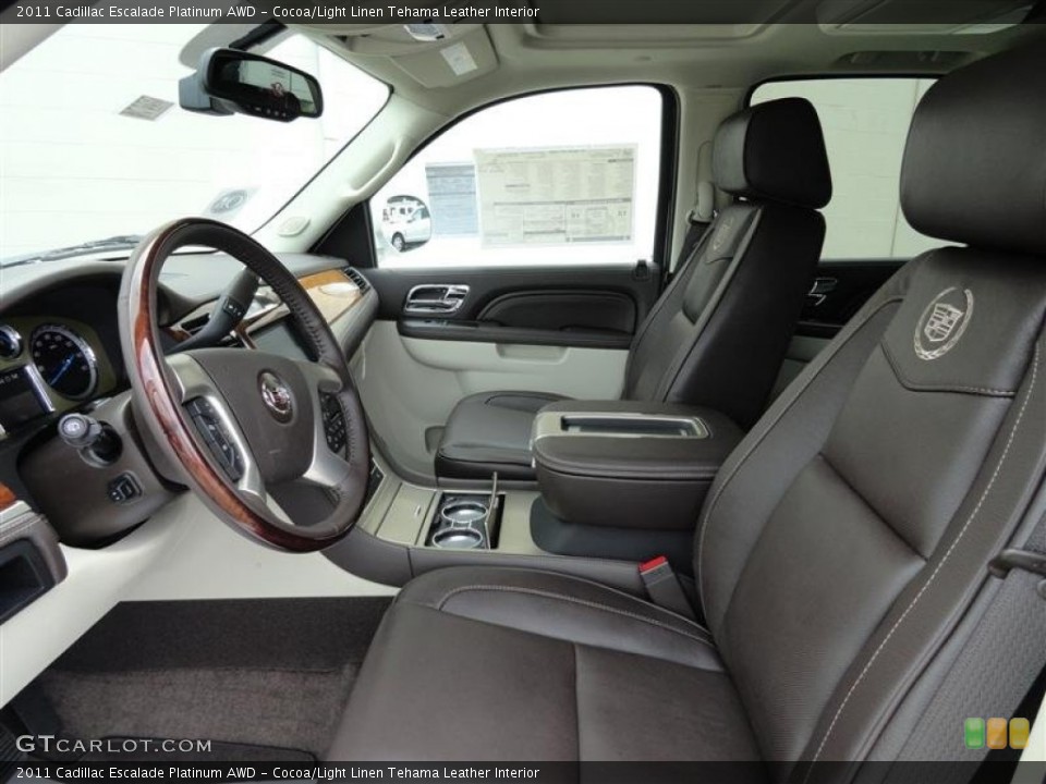 Cocoa/Light Linen Tehama Leather Interior Photo for the 2011 Cadillac Escalade Platinum AWD #54310588