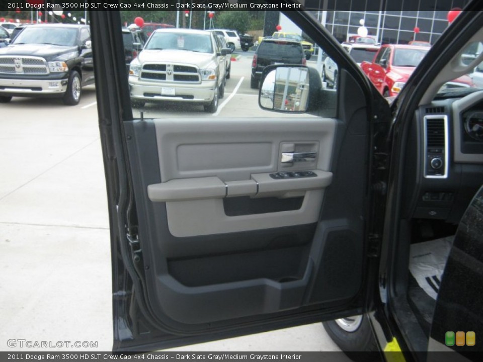 Dark Slate Gray/Medium Graystone Interior Door Panel for the 2011 Dodge Ram 3500 HD SLT Crew Cab 4x4 Chassis #54310668