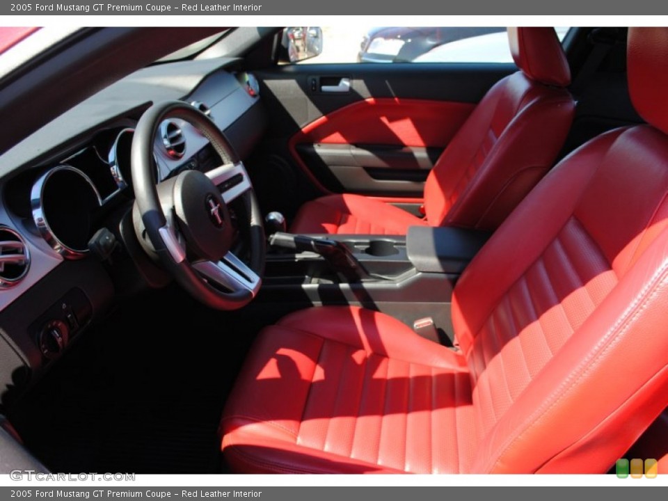 Red Leather Interior Photo for the 2005 Ford Mustang GT Premium Coupe #54313704