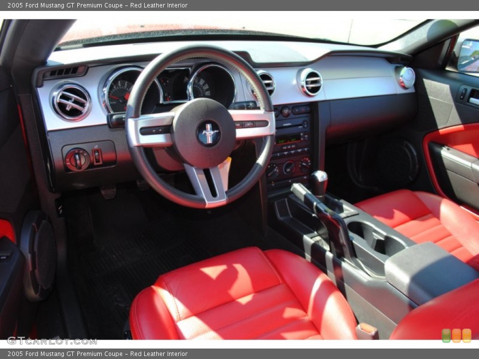 Red Leather Interior Prime Interior for the 2005 Ford Mustang GT Premium Coupe #54313722