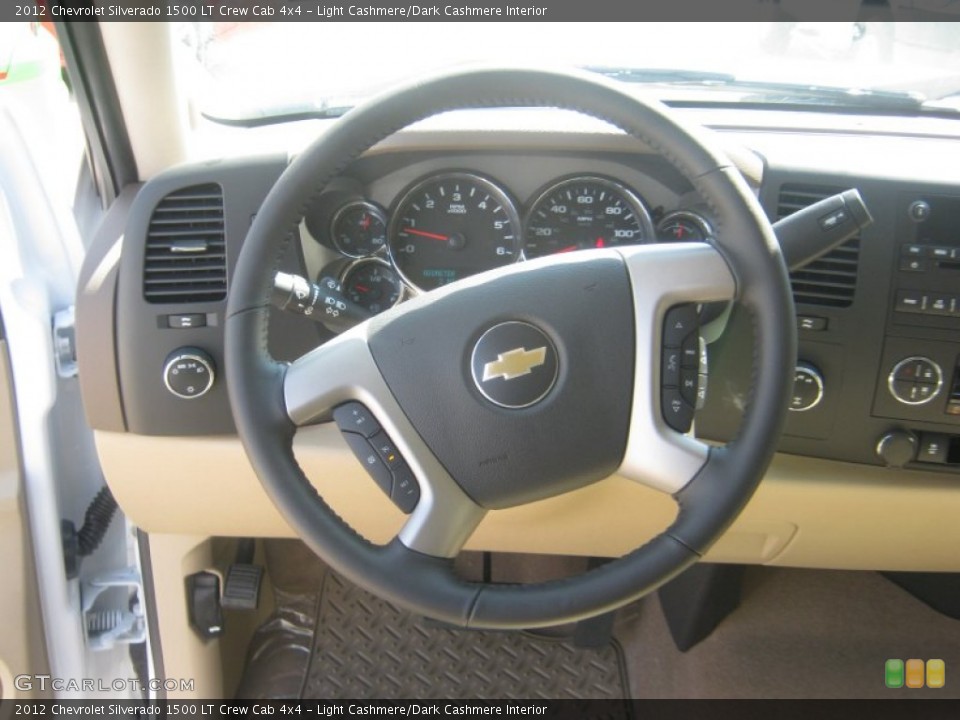 Light Cashmere/Dark Cashmere Interior Steering Wheel for the 2012 Chevrolet Silverado 1500 LT Crew Cab 4x4 #54315765