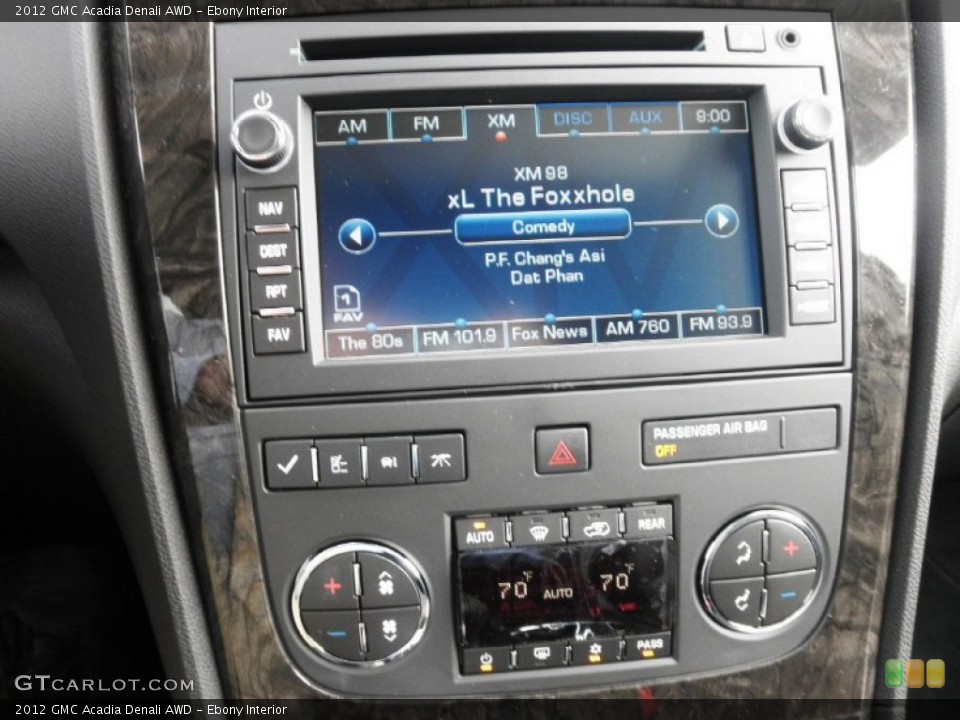 Ebony Interior Controls for the 2012 GMC Acadia Denali AWD #54321955