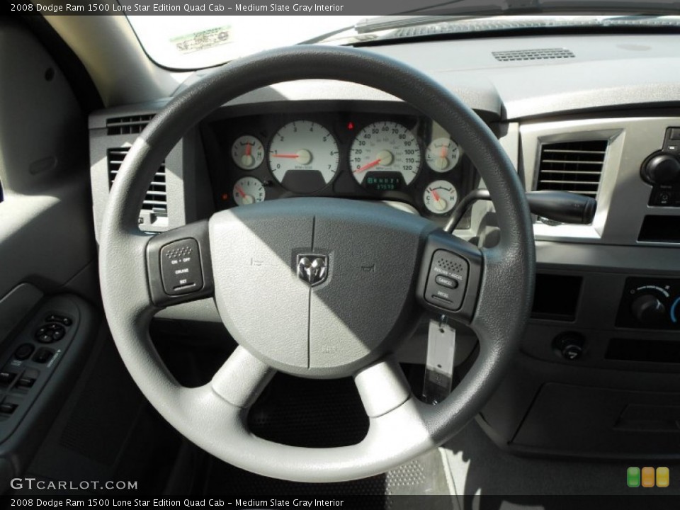Medium Slate Gray Interior Steering Wheel for the 2008 Dodge Ram 1500 Lone Star Edition Quad Cab #54323121