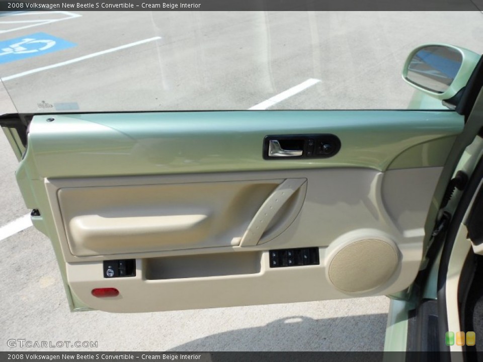 Cream Beige Interior Door Panel for the 2008 Volkswagen New Beetle S Convertible #54324504