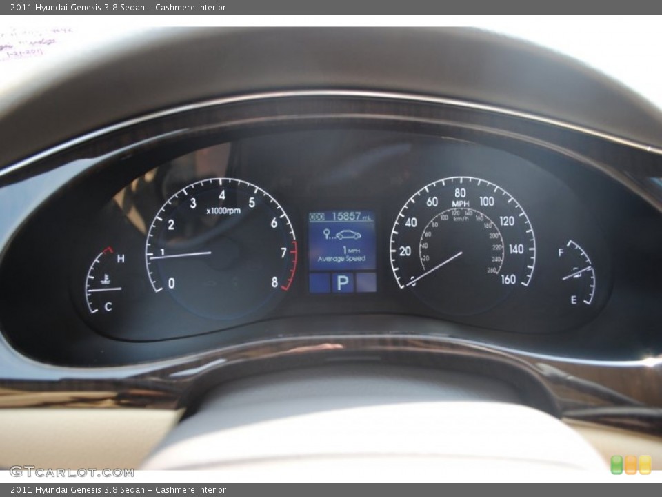 Cashmere Interior Gauges for the 2011 Hyundai Genesis 3.8 Sedan #54324522
