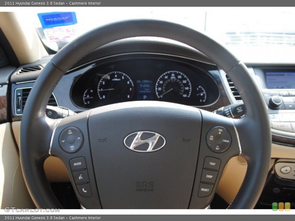 Cashmere Interior Steering Wheel for the 2011 Hyundai Genesis 3.8 Sedan #54324531