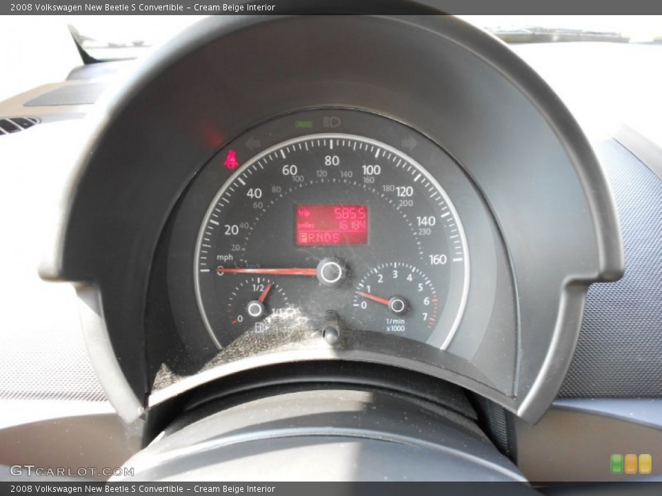 Cream Beige Interior Gauges for the 2008 Volkswagen New Beetle S Convertible #54324597