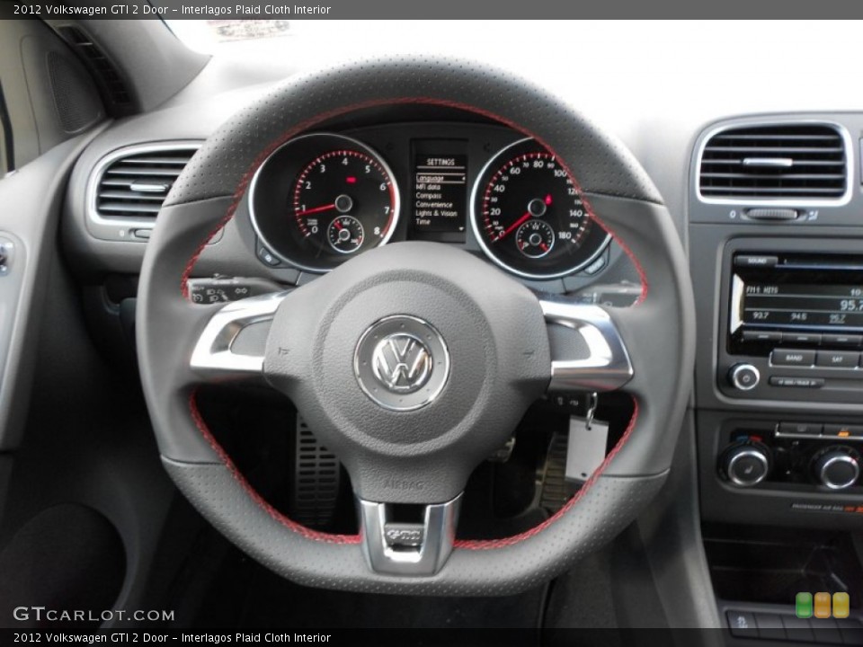 Interlagos Plaid Cloth Interior Steering Wheel for the 2012 Volkswagen GTI 2 Door #54324792