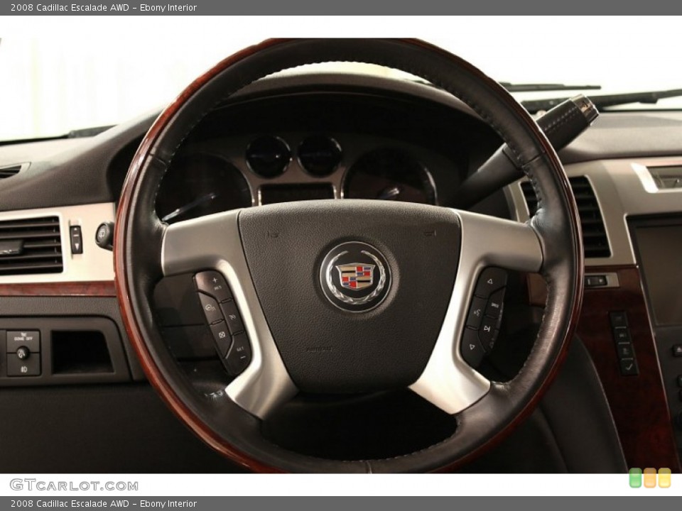 Ebony Interior Steering Wheel for the 2008 Cadillac Escalade AWD #54332151
