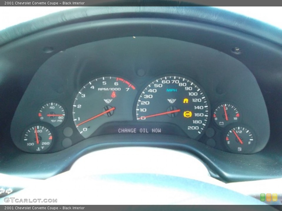 Black Interior Gauges for the 2001 Chevrolet Corvette Coupe #54336474