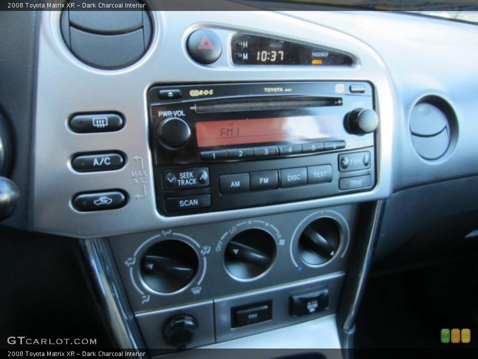 Dark Charcoal Interior Controls for the 2008 Toyota Matrix XR #54337654
