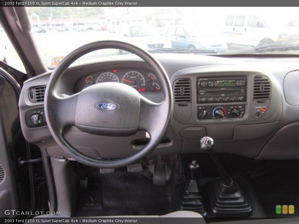 Medium Graphite Grey Interior Dashboard for the 2003 Ford F150 XL Sport SuperCab 4x4 #54340142