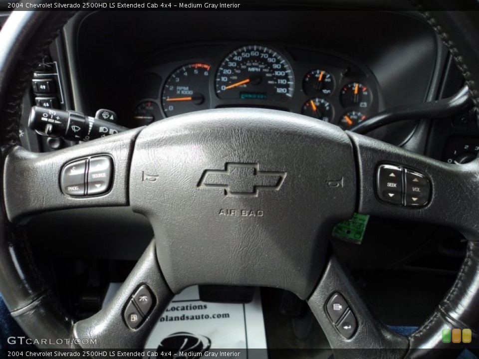 Medium Gray Interior Steering Wheel for the 2004 Chevrolet Silverado 2500HD LS Extended Cab 4x4 #54344353