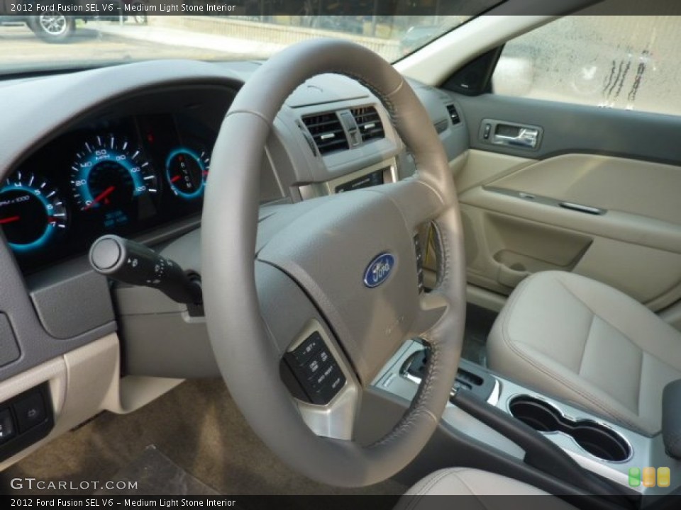 Medium Light Stone Interior Steering Wheel for the 2012 Ford Fusion SEL V6 #54346300