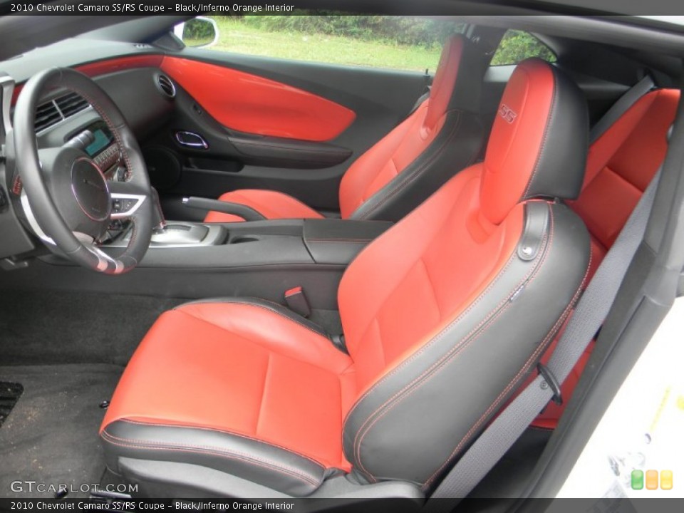 Black/Inferno Orange Interior Photo for the 2010 Chevrolet Camaro SS/RS Coupe #54352573