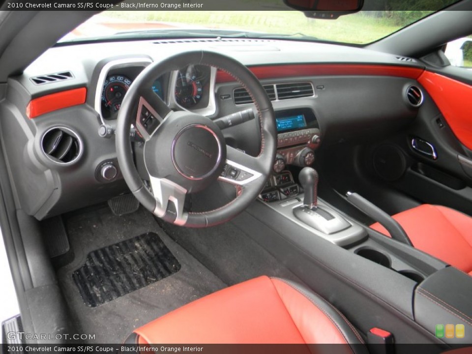 Black/Inferno Orange Interior Prime Interior for the 2010 Chevrolet Camaro SS/RS Coupe #54352585