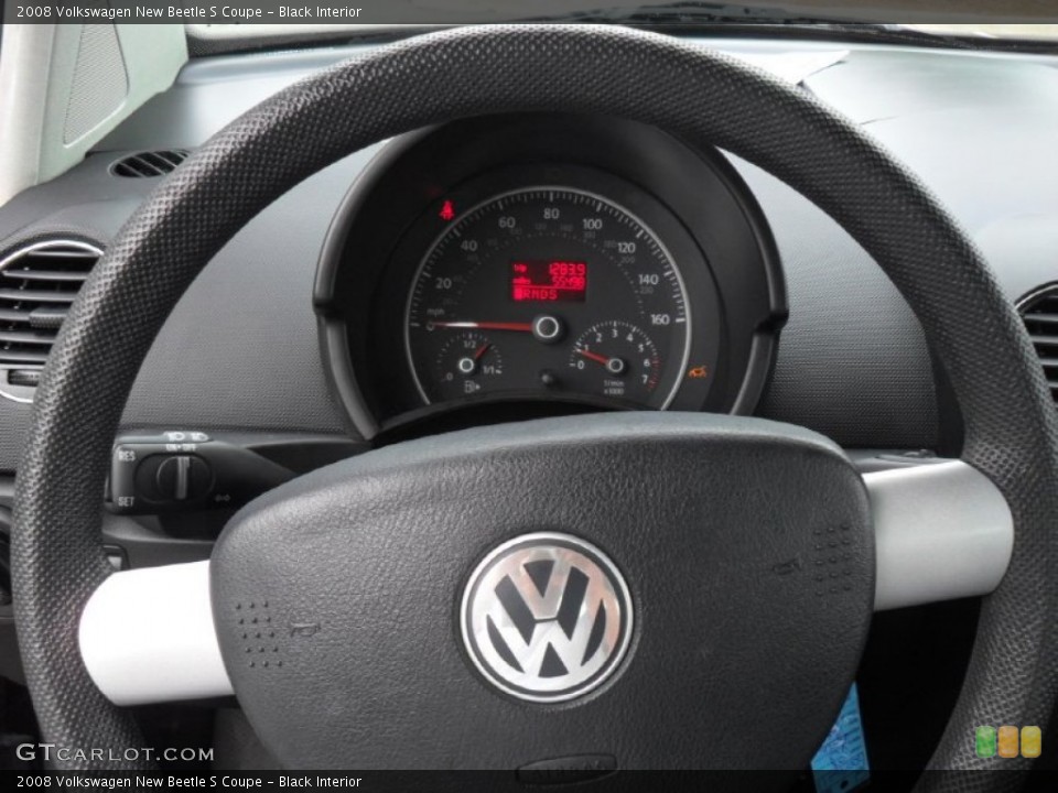 Black Interior Steering Wheel for the 2008 Volkswagen New Beetle S Coupe #54356133