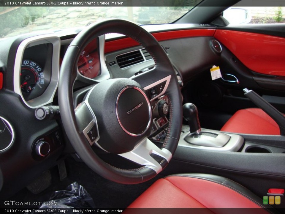 Black/Inferno Orange Interior Steering Wheel for the 2010 Chevrolet Camaro SS/RS Coupe #54358261