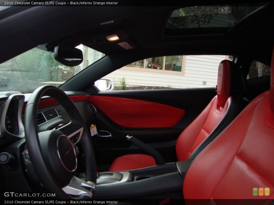 Black/Inferno Orange Interior Photo for the 2010 Chevrolet Camaro SS/RS Coupe #54358270