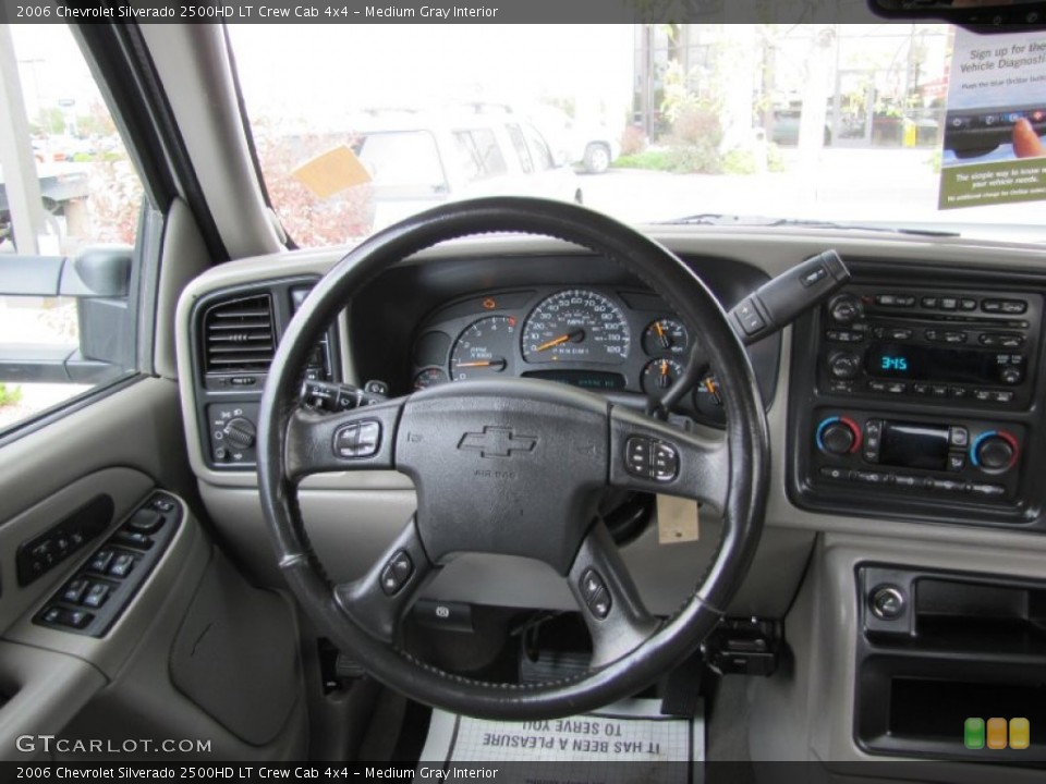 Medium Gray Interior Steering Wheel for the 2006 Chevrolet Silverado 2500HD LT Crew Cab 4x4 #54362248