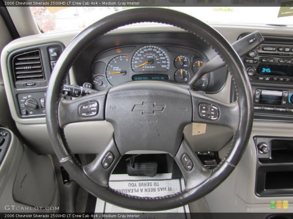 Medium Gray Interior Steering Wheel for the 2006 Chevrolet Silverado 2500HD LT Crew Cab 4x4 #54362260