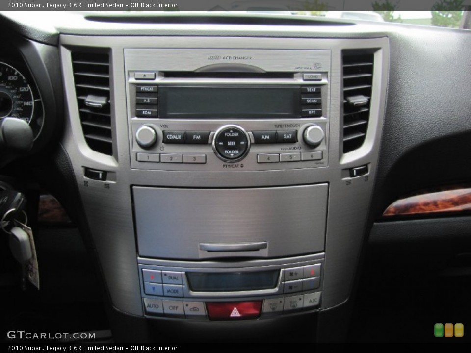 Off Black Interior Controls for the 2010 Subaru Legacy 3.6R Limited Sedan #54363475
