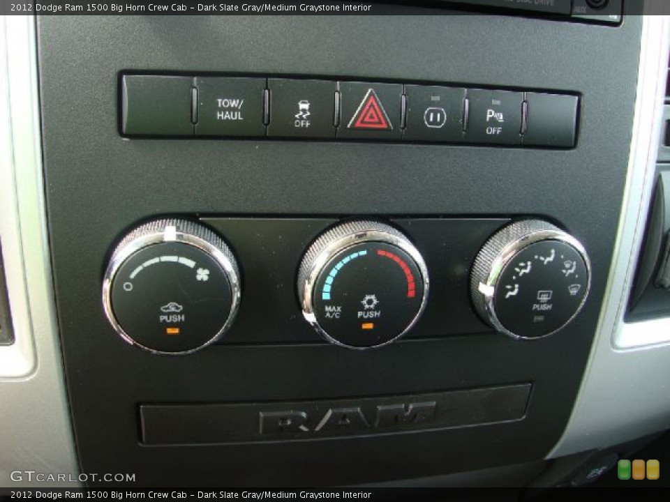 Dark Slate Gray/Medium Graystone Interior Controls for the 2012 Dodge Ram 1500 Big Horn Crew Cab #54370222