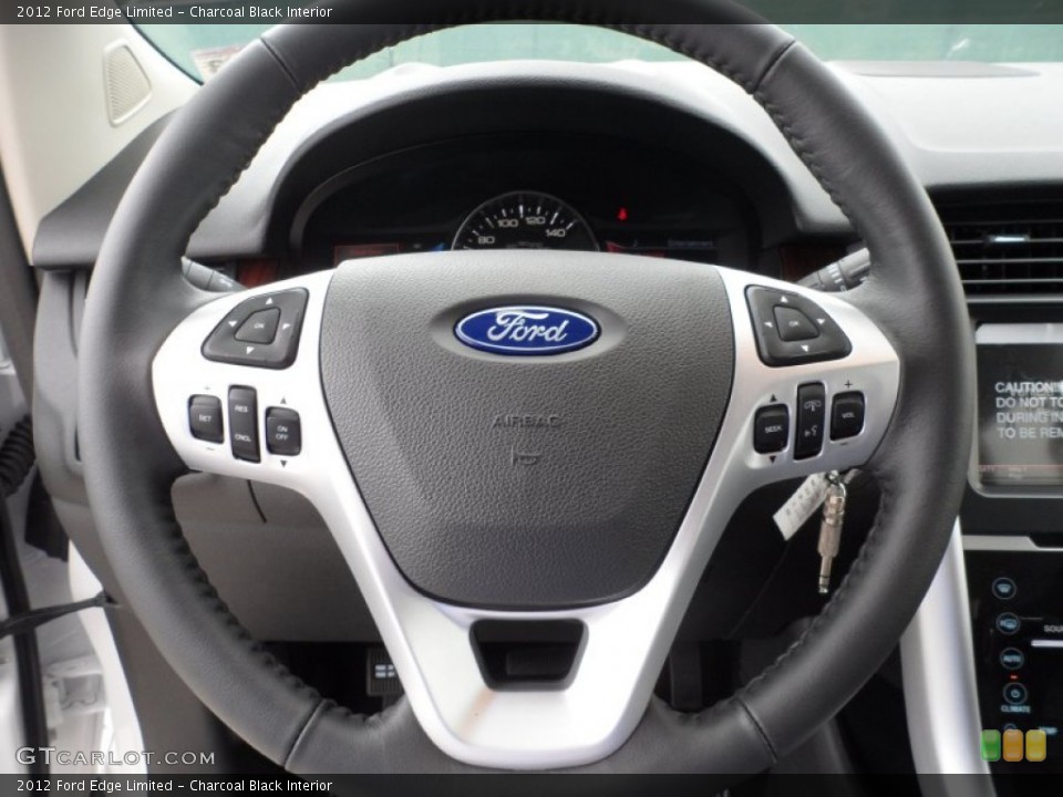 Charcoal Black Interior Steering Wheel for the 2012 Ford Edge Limited #54374770