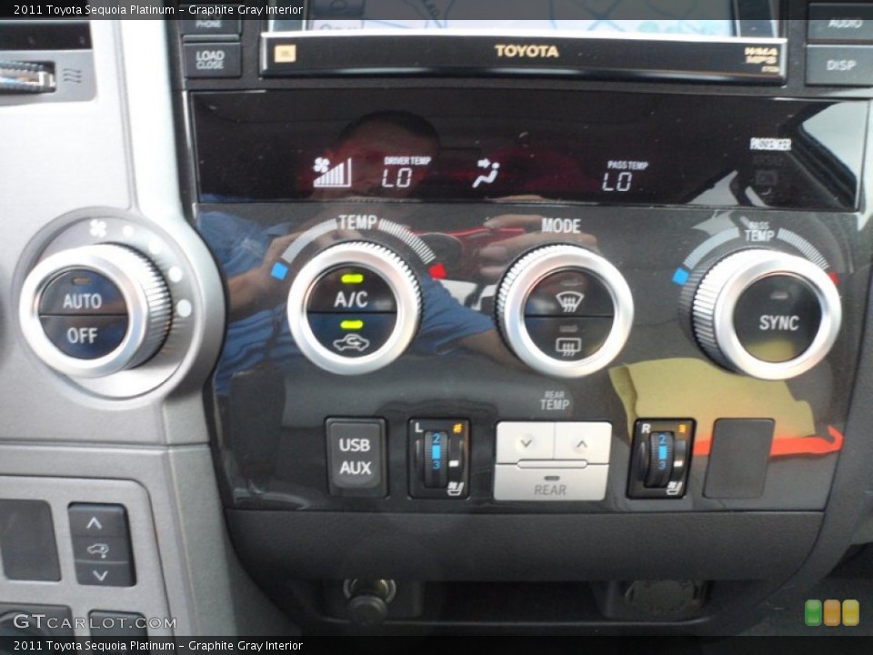 Graphite Gray Interior Controls for the 2011 Toyota Sequoia Platinum #54375433