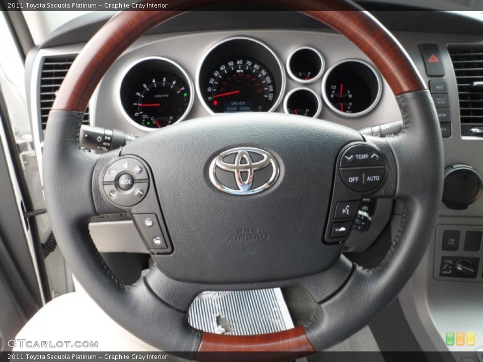 Graphite Gray Interior Steering Wheel for the 2011 Toyota Sequoia Platinum #54375460