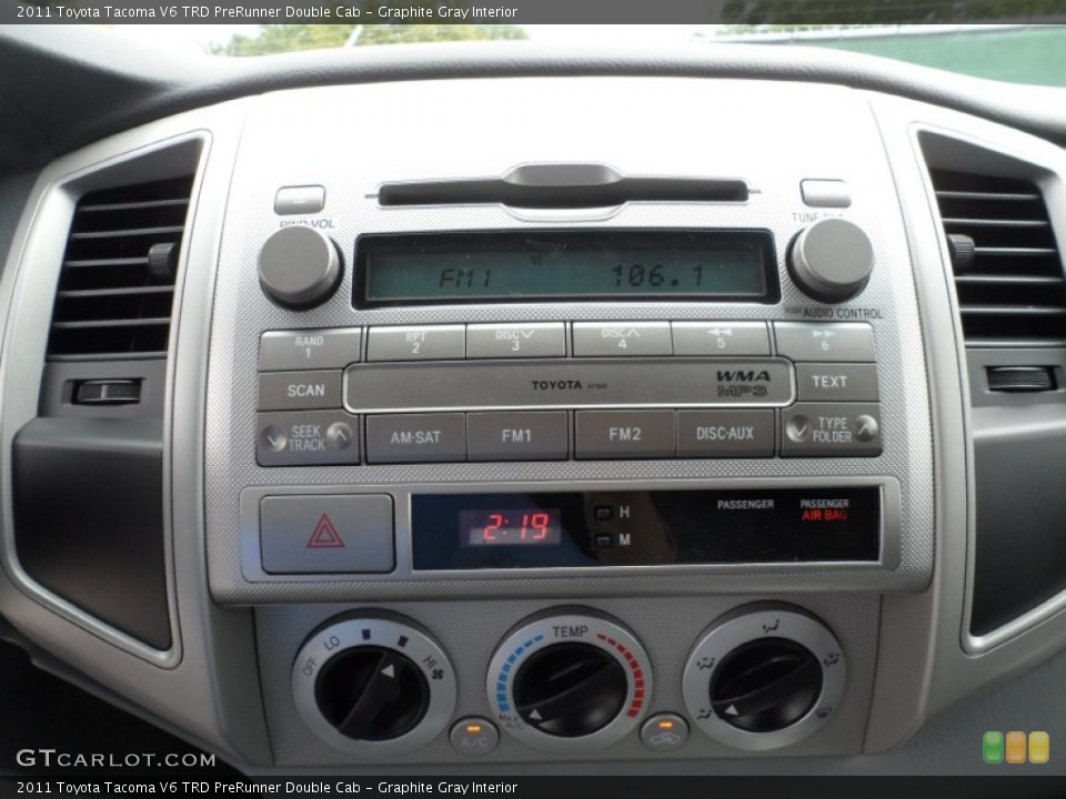 Graphite Gray Interior Controls for the 2011 Toyota Tacoma V6 TRD PreRunner Double Cab #54375856