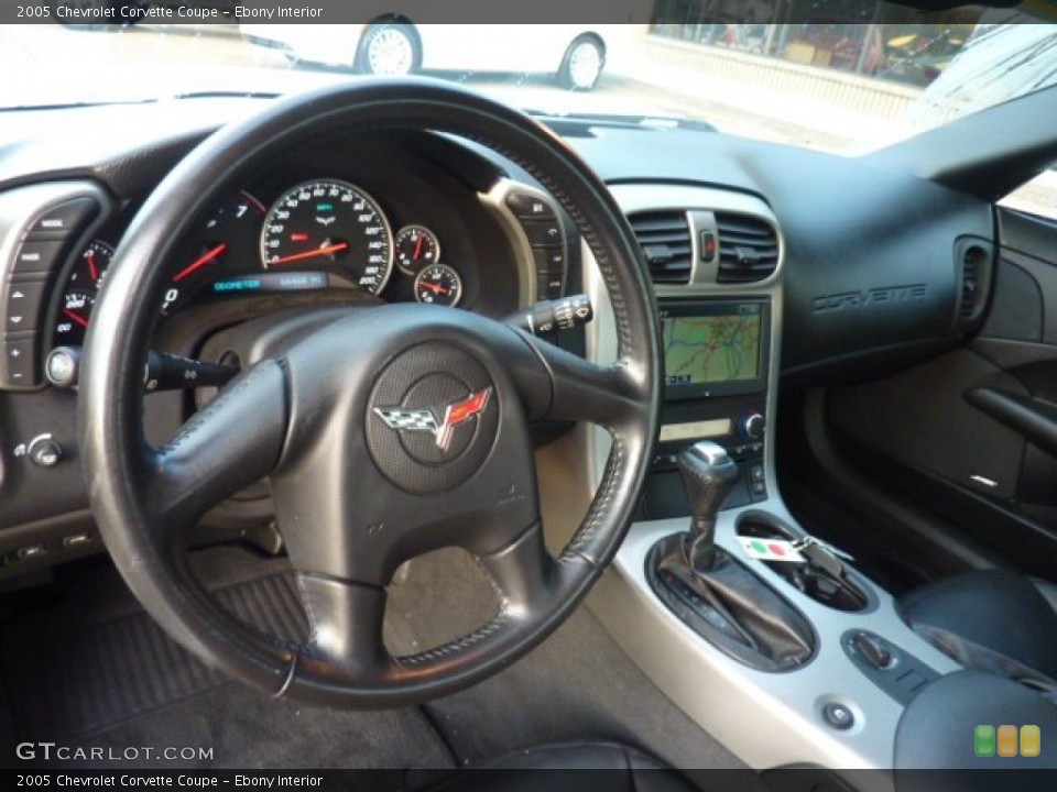Ebony Interior Steering Wheel for the 2005 Chevrolet Corvette Coupe #54380742