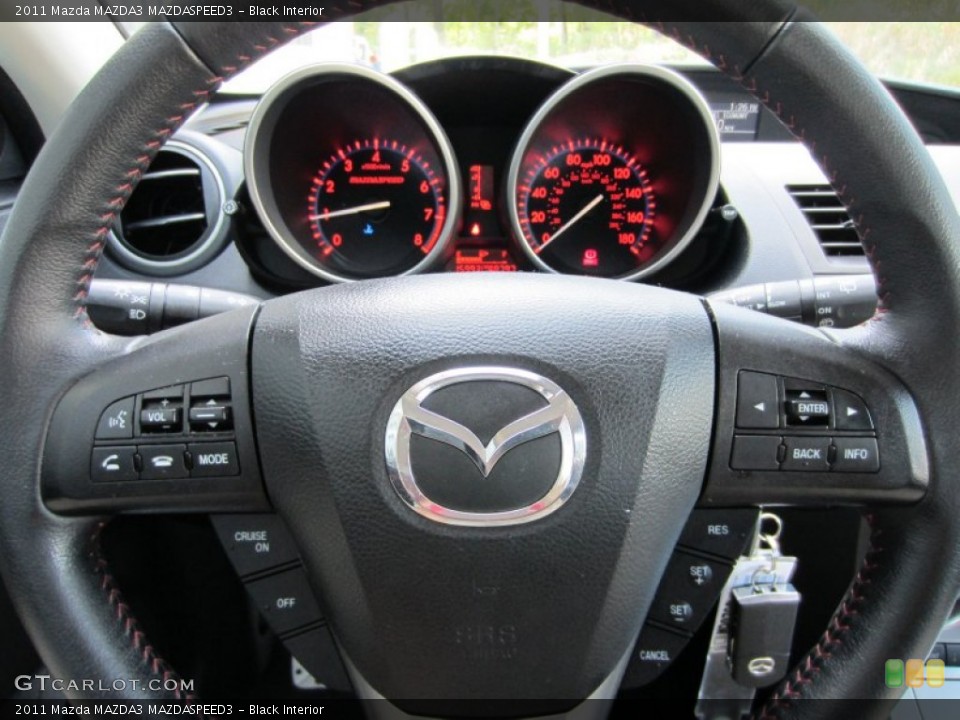 Black Interior Steering Wheel for the 2011 Mazda MAZDA3 MAZDASPEED3 #54383788