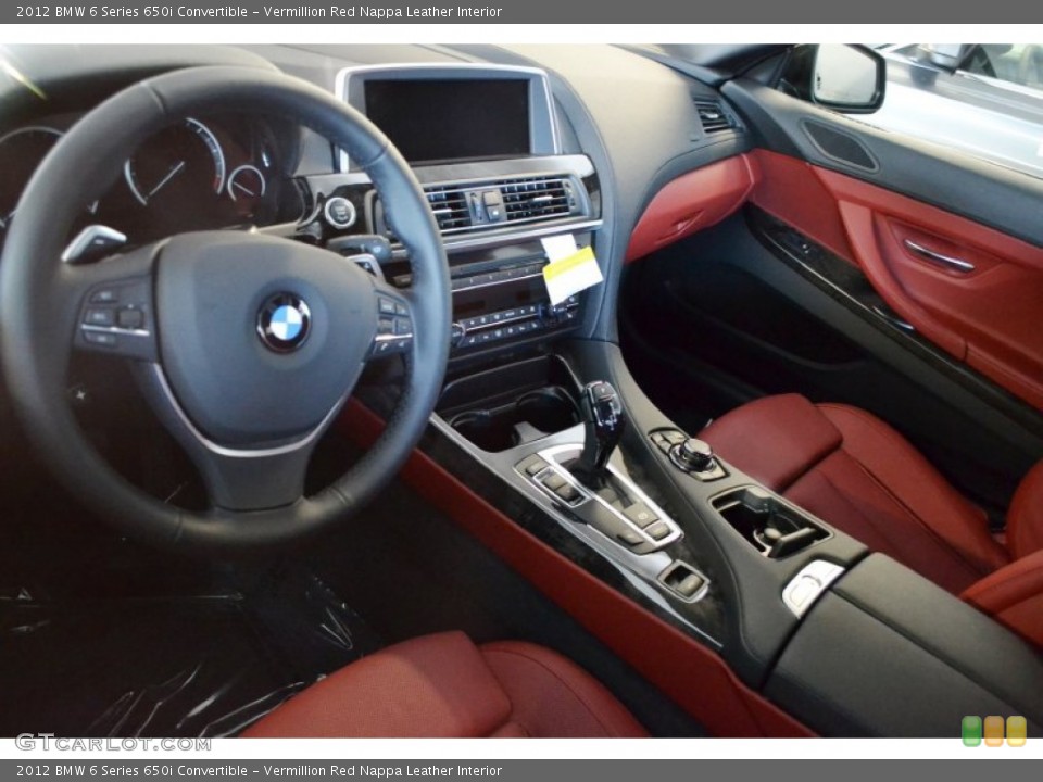 Vermillion Red Nappa Leather Interior Photo for the 2012 BMW 6 Series 650i Convertible #54389929