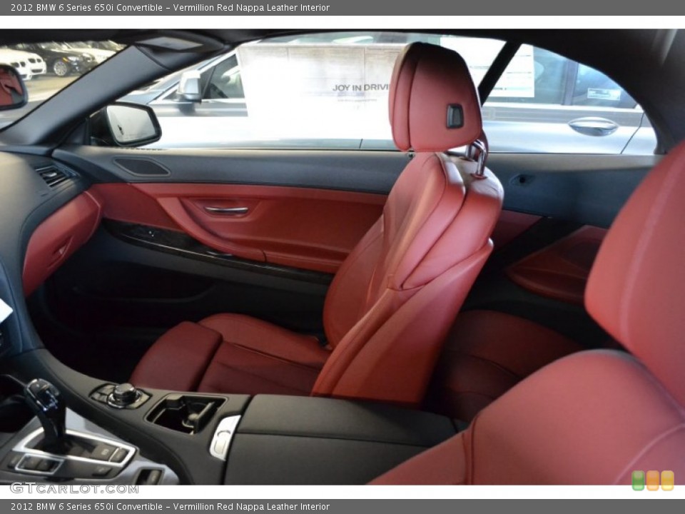 Vermillion Red Nappa Leather Interior Photo for the 2012 BMW 6 Series 650i Convertible #54389938