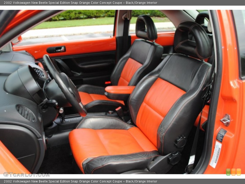 Black/Orange Interior Photo for the 2002 Volkswagen New Beetle Special Edition Snap Orange Color Concept Coupe #54392743