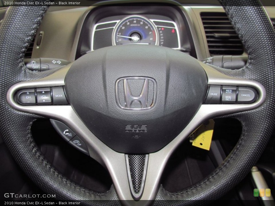 Black Interior Steering Wheel for the 2010 Honda Civic EX-L Sedan #54395341