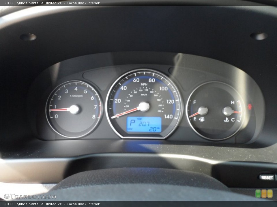 Cocoa Black Interior Gauges for the 2012 Hyundai Santa Fe Limited V6 #54399501