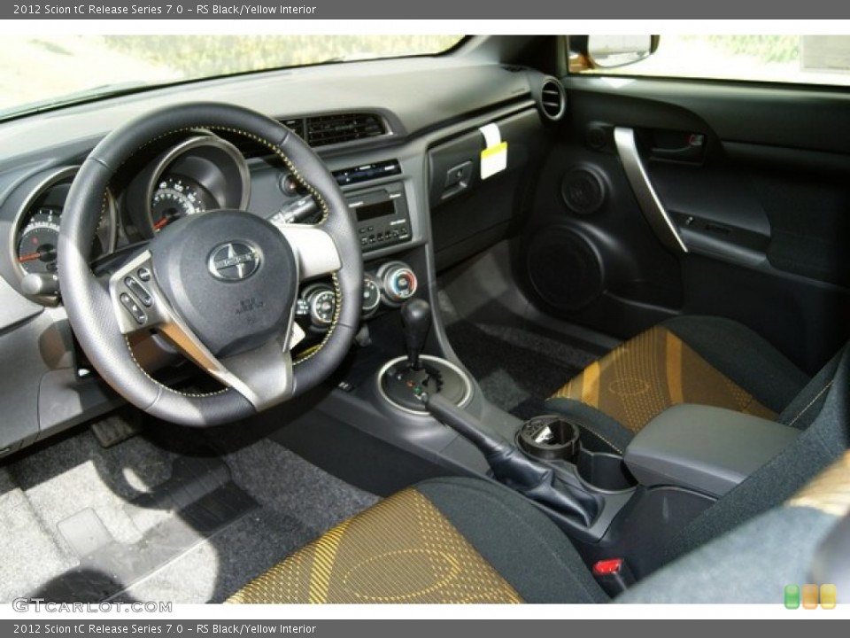 RS Black/Yellow Interior Photo for the 2012 Scion tC Release Series 7.0 #54402892