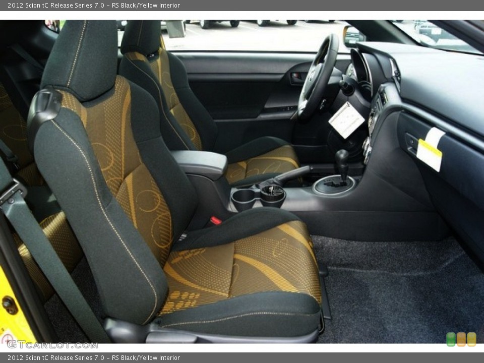 RS Black/Yellow Interior Photo for the 2012 Scion tC Release Series 7.0 #54402922