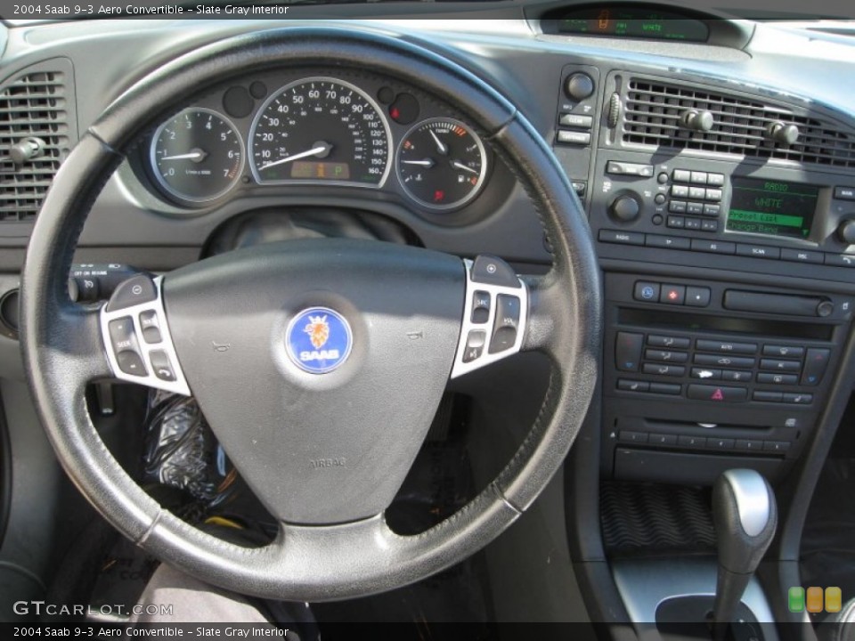 Slate Gray Interior Controls for the 2004 Saab 9-3 Aero Convertible #54405538