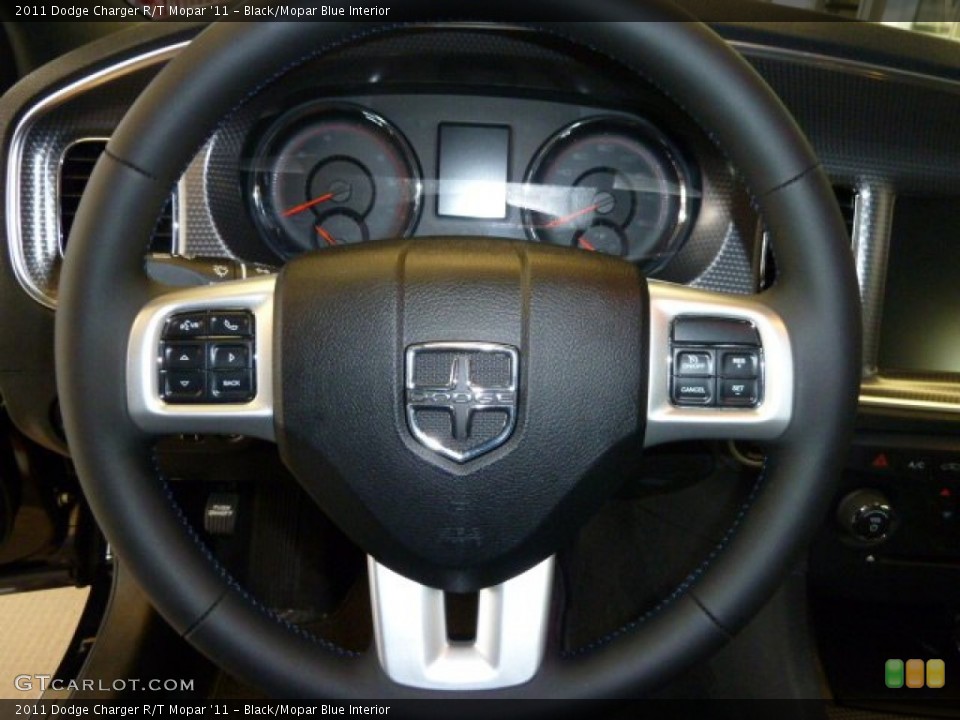 Black/Mopar Blue Interior Steering Wheel for the 2011 Dodge Charger R/T Mopar '11 #54408874