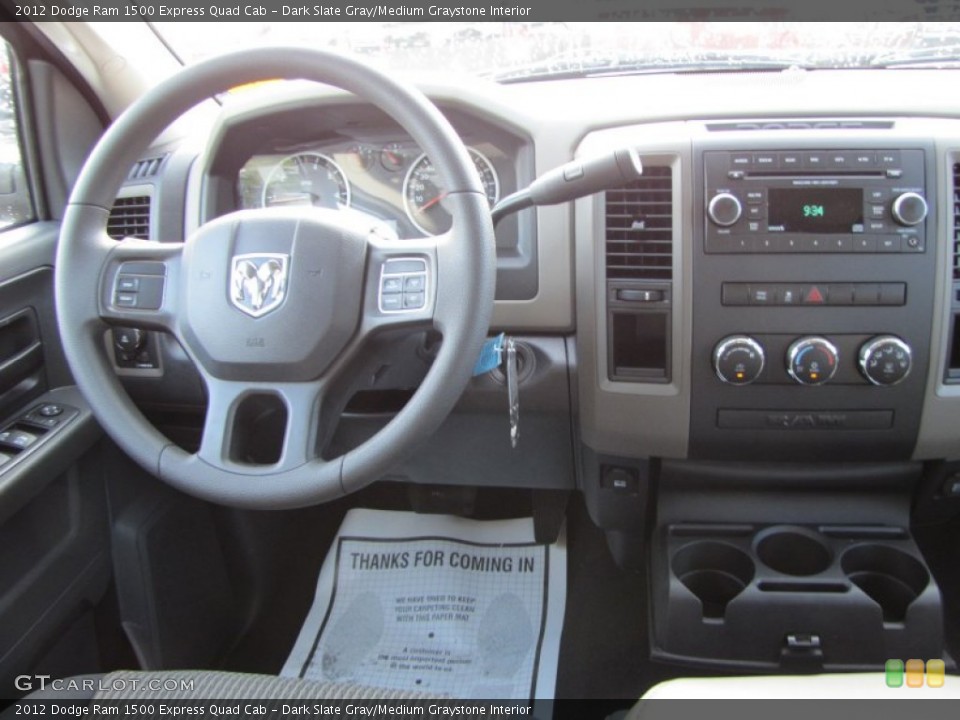 Dark Slate Gray/Medium Graystone Interior Dashboard for the 2012 Dodge Ram 1500 Express Quad Cab #54409135